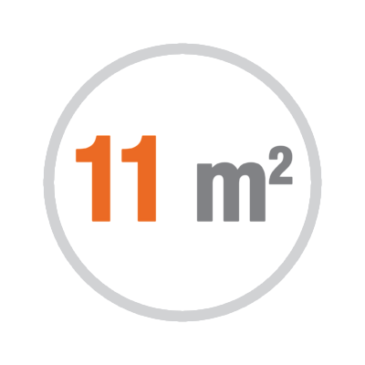 Superficie porta max. 11mq