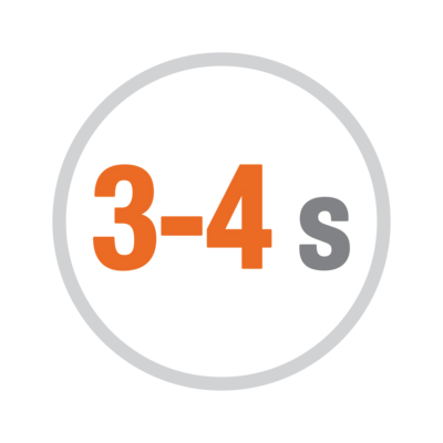 Tempo di apertura 3-4s